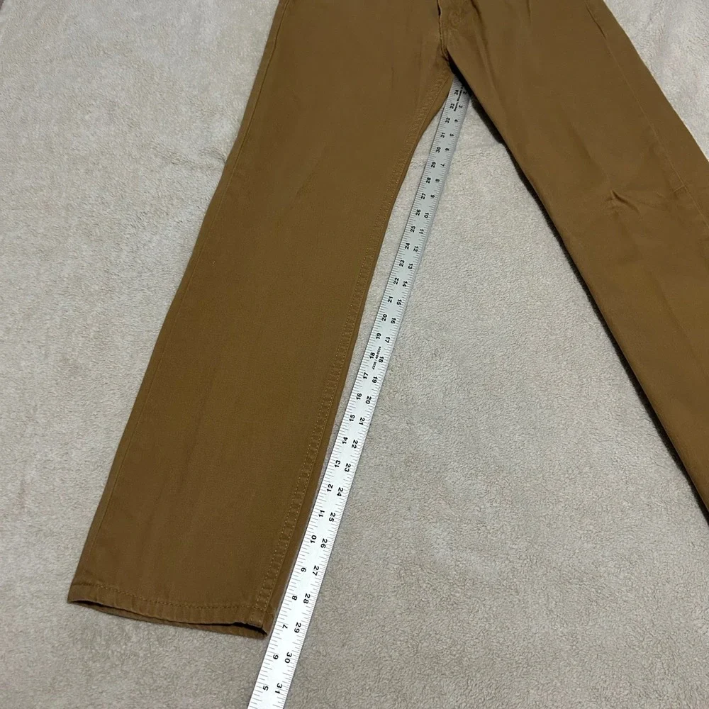 Levi 505 Regular Fit Pants Mens 30x30 Brown Straight‎ Leg Canvas White tab
